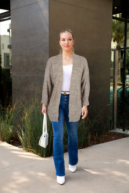 Cable Knit Detail Cardigan