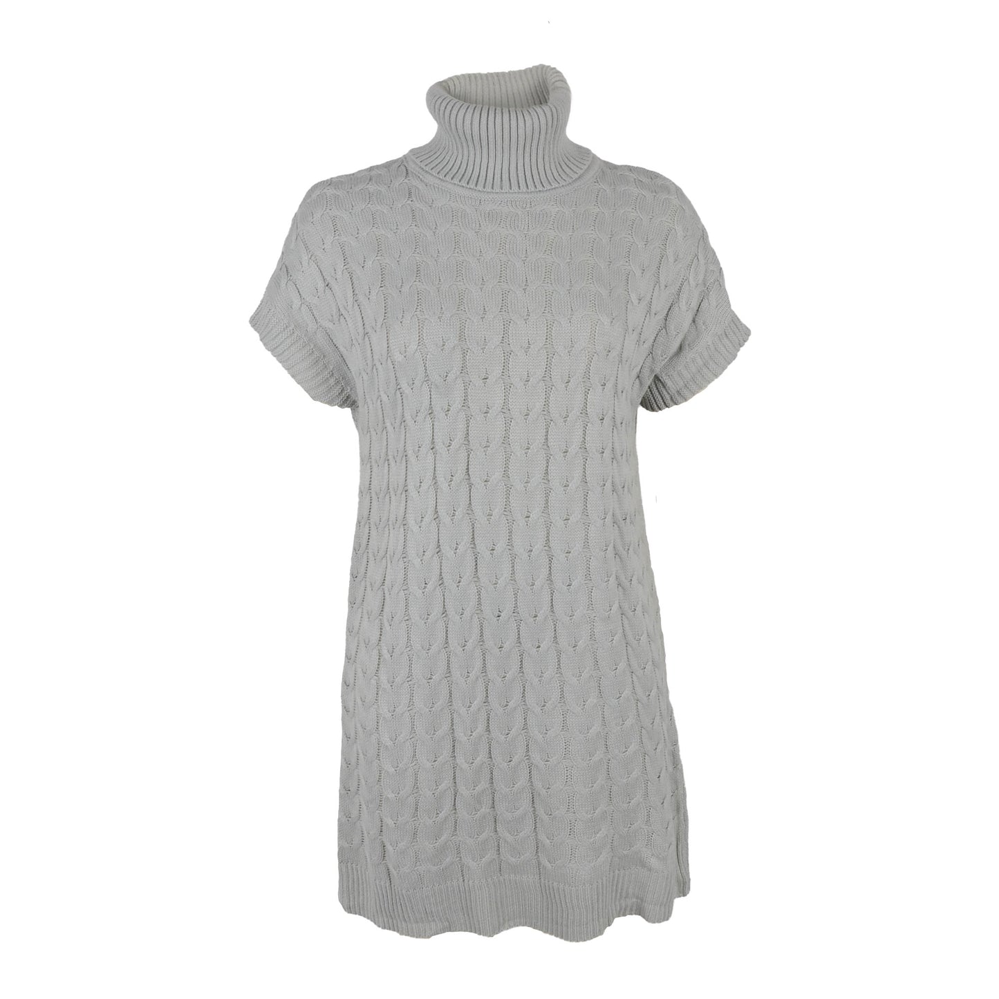 Turtleneck Short Sleeve Sweater Dress