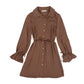Solid Tie Waist Shirt Dress