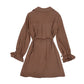 Solid Tie Waist Shirt Dress