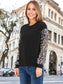 Sparkle Sequin Tops Sweatshirt Long Lantern Sleeve Pullover