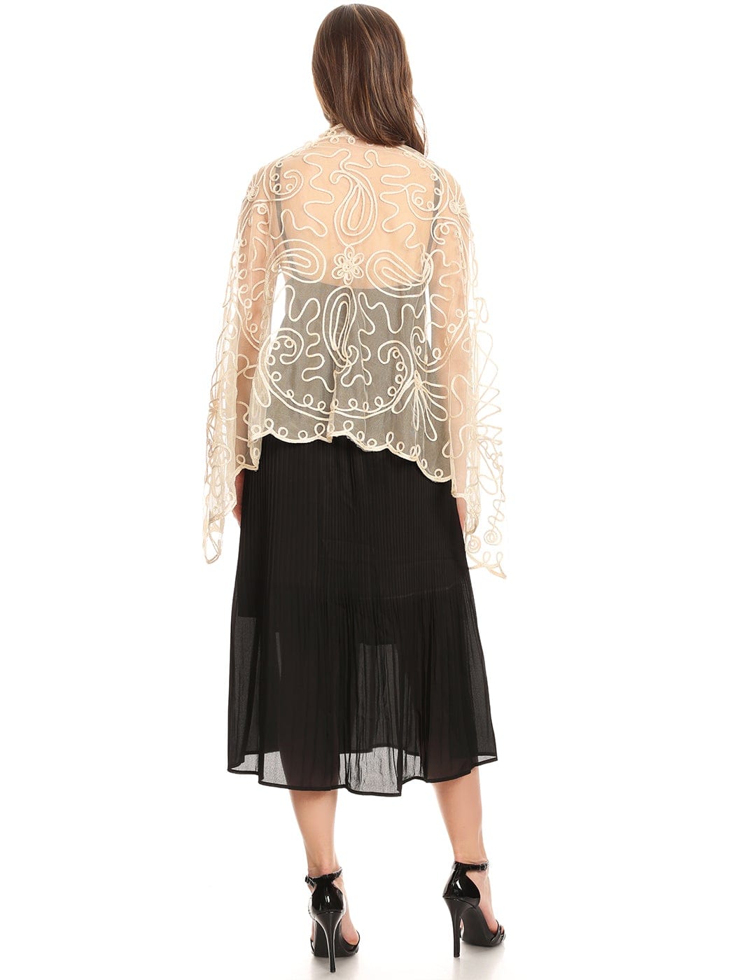 Sequin Evening Deco Shawl Cape