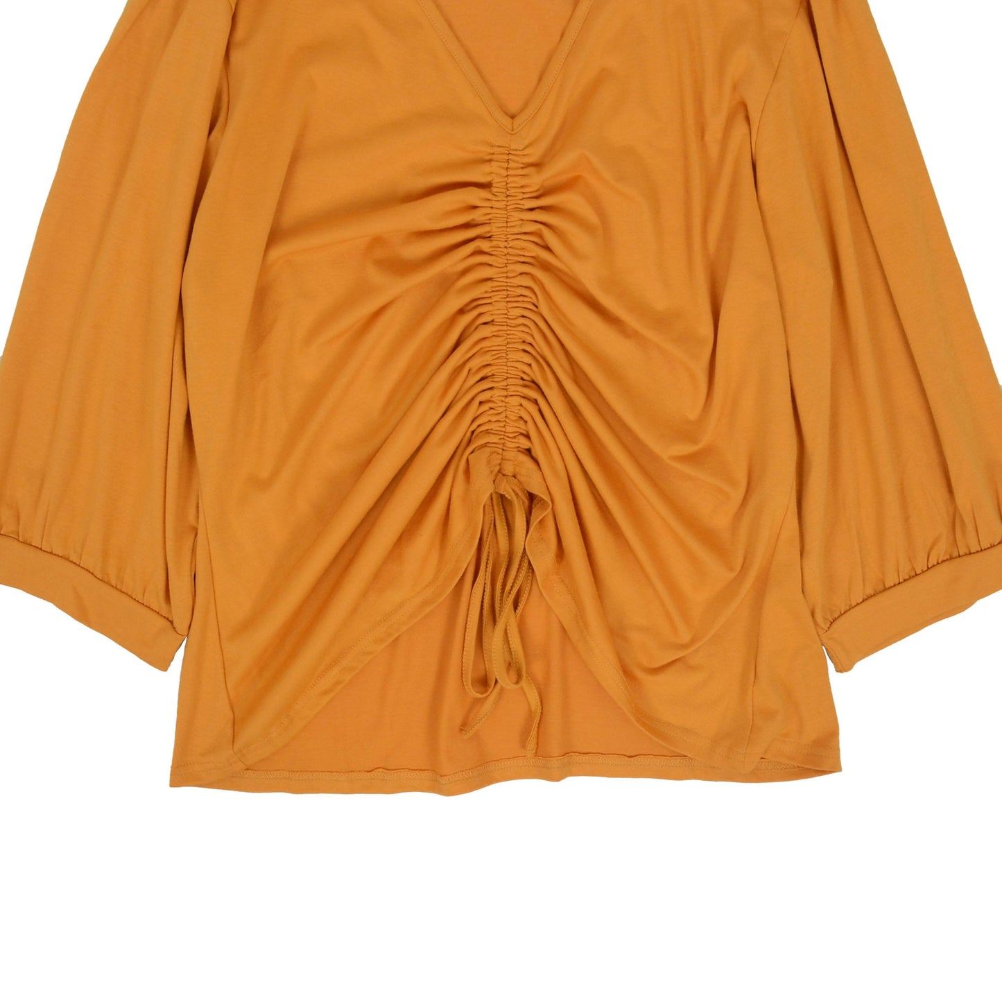 Plus Ruched Front Peasant Sleeve Blouse