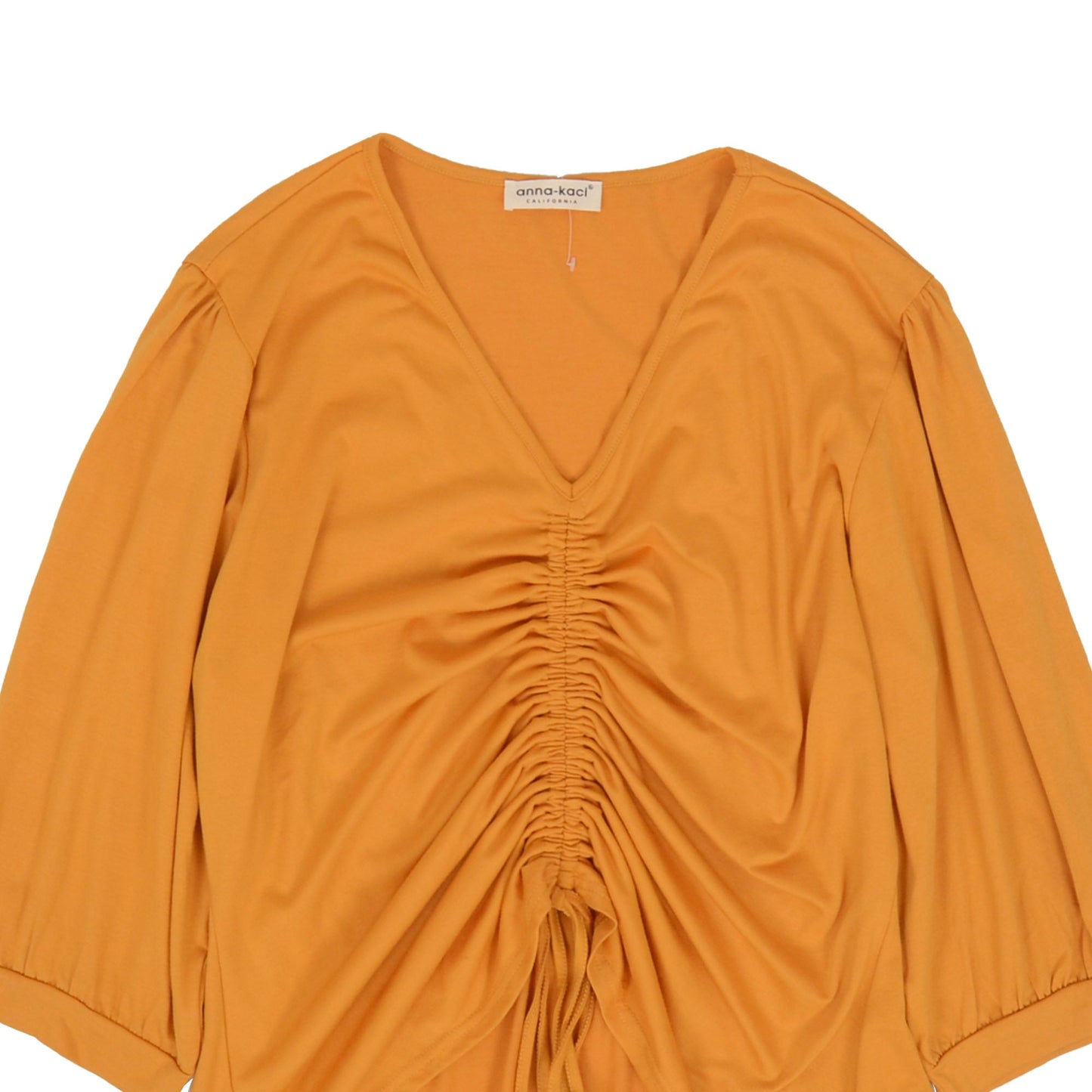 Plus Ruched Front Peasant Sleeve Blouse