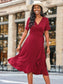 Ruffle Hem Classic Wrap Dress