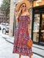 Multicolor Off-Shoulder Bohemian Dress