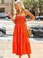 Solid Color Strapless Dress