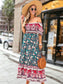 Multicolor Off-Shoulder Bohemian Dress