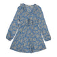 Anna-Kaci Floral Print V Neck Long Sleeve Ruffle Detail Dress for Women