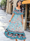 Multicolor Off-Shoulder Bohemian Dress