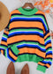 Round Neck Retro Striped Sweater