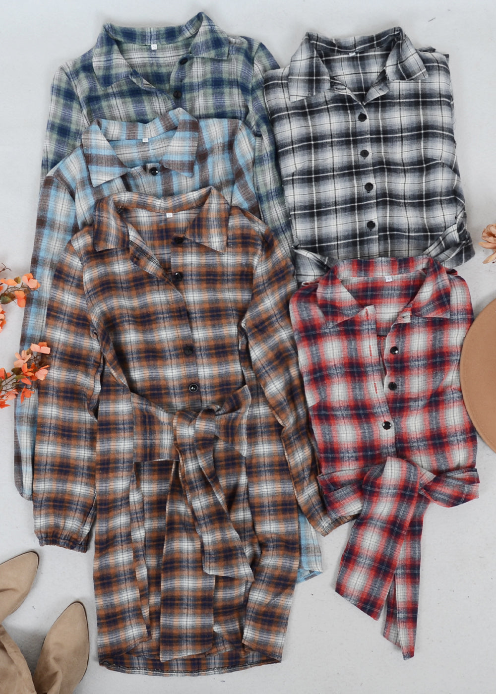 Plaid Print Oversized Overshirt