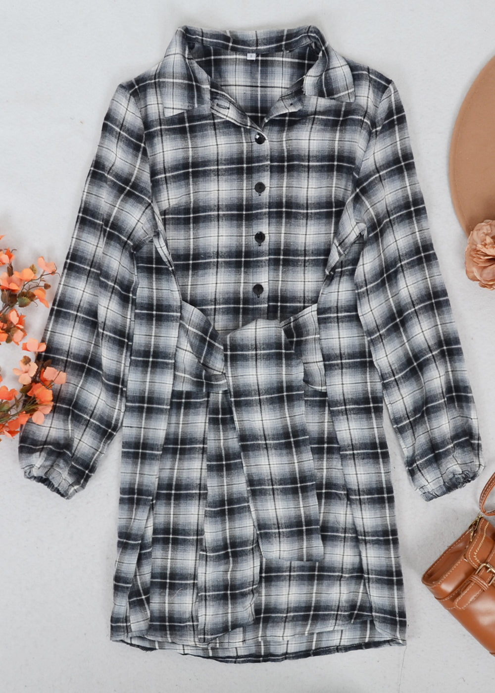 Plaid Print Oversized Overshirt