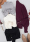 Solid Color High Neck Sweater