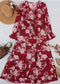 Shirred Waist Floral Print Dress