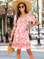 Square Neck Multicolor Floral Dress