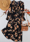 Scoop Neck Shirred Floral Dress