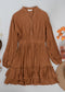 Mandarin Collar Tiered Ruffle Dress