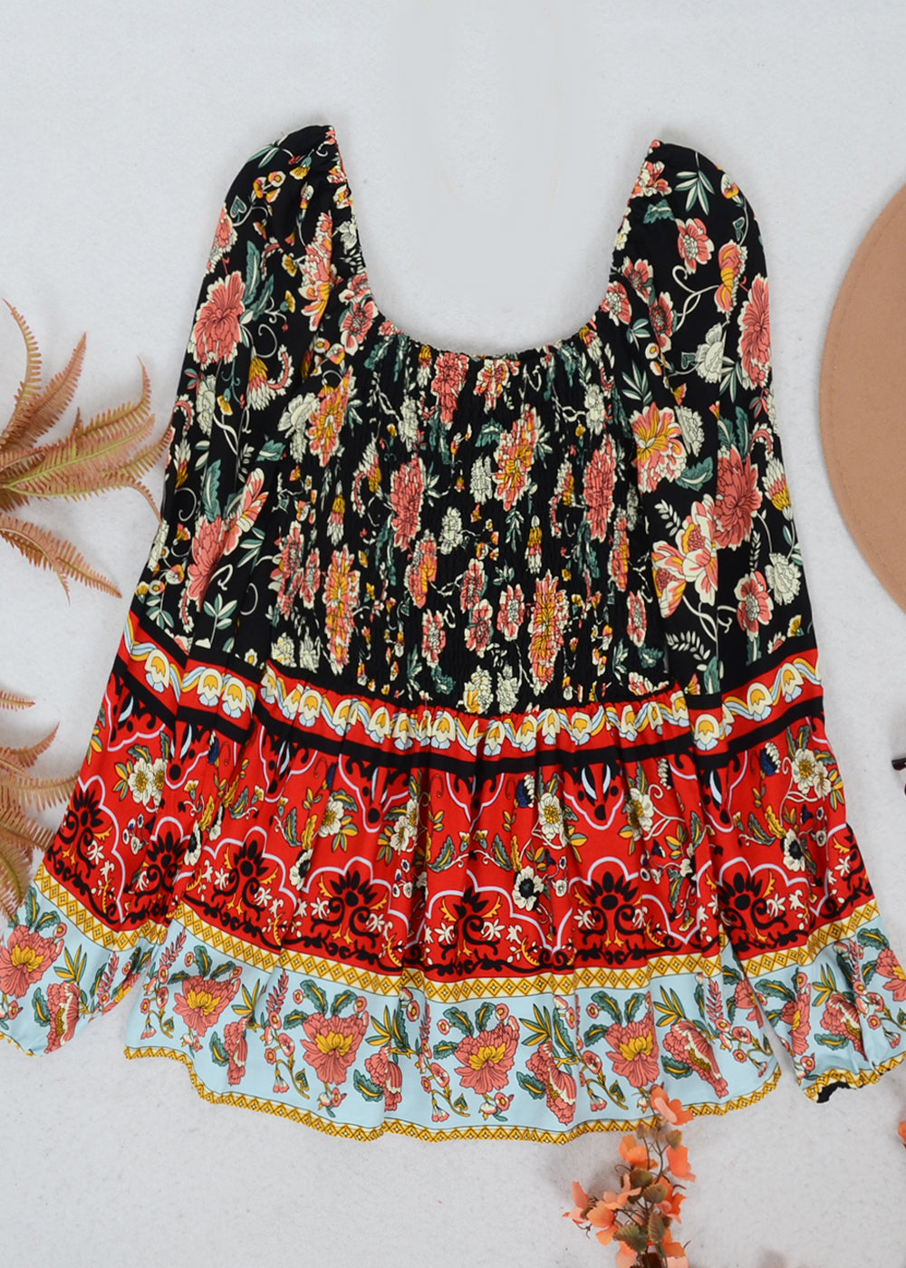 Multicolor Floral Bohemian Top