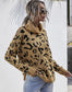 High Neck Leopard Print Sweater