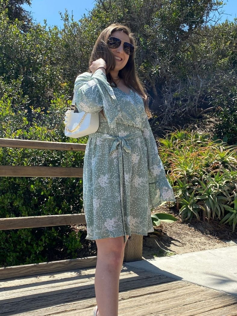 Floral Print Bell Sleeve Dress