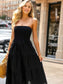 Solid Color Strapless Dress