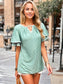 Keyhole Neck Front Eyelet Blouse