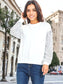 Sparkle Sequin Tops Sweatshirt Long Lantern Sleeve Pullover
