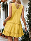 Plunge Neck Tie Back Summer Tunic Sleeveless Dress