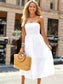 Solid Color Strapless Dress