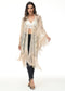 Anna-Kaci Womens Oversize Hand Beaded Fringed Sequin Evening Shawl Wrap