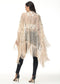 Anna-Kaci Womens Oversize Hand Beaded Fringed Sequin Evening Shawl Wrap