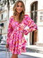 Square Neck Tiered Floral Dress