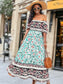 Multicolor Off-Shoulder Bohemian Dress