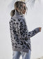 High Neck Leopard Print Sweater