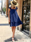 Square Neck Ruffle Hem Dress