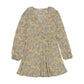 Anna-Kaci Floral Print V Neck Long Sleeve Ruffle Detail Dress for Women
