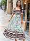 Multicolor Off-Shoulder Bohemian Dress