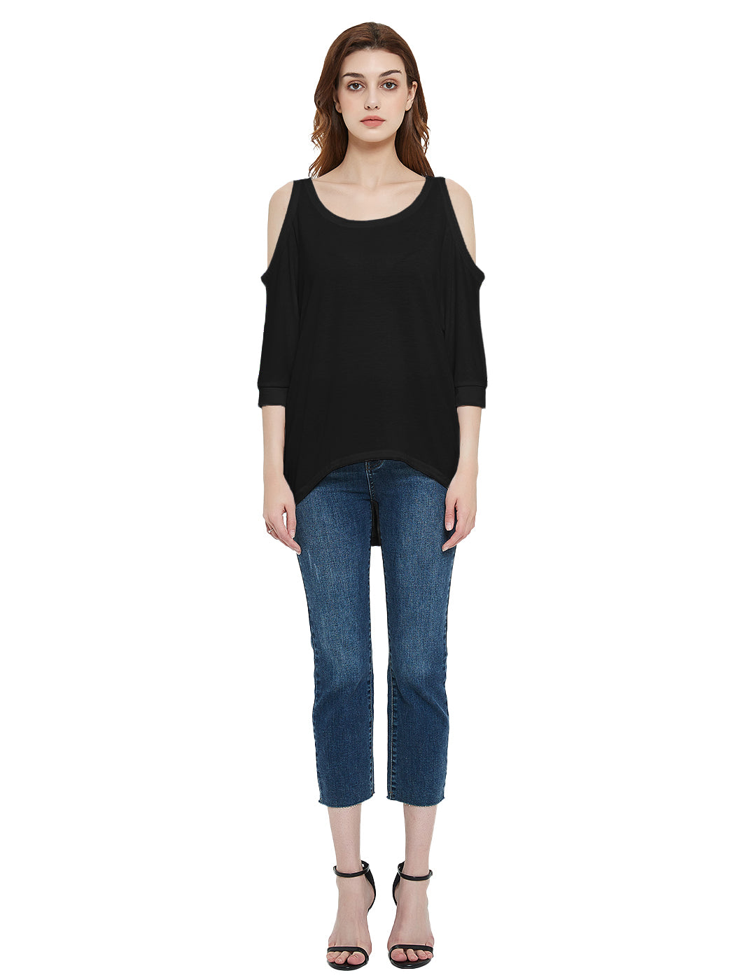 Shoulder Cut-Out Long T-Shirt