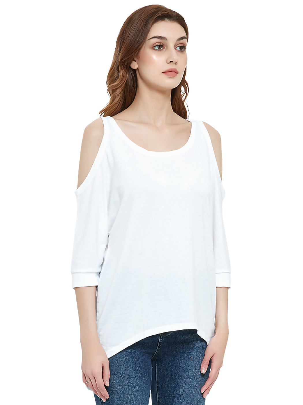 Shoulder Cut-Out Long T-Shirt