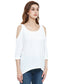 Shoulder Cut-Out Long T-Shirt