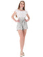 Off Shoulder Jumpsuit Ruffled Bow Tie Shorts Set