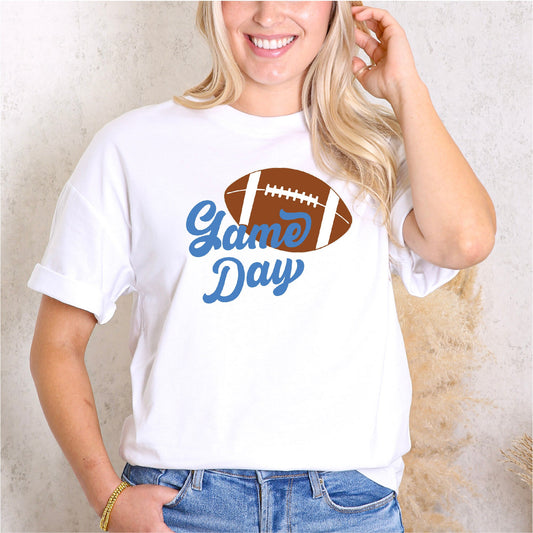 Blue American Football Game Day Tee