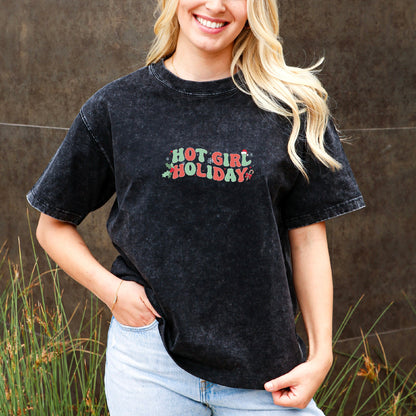 'Hot Girl Holiday' Christmas Tee Stylish Seasonal Vibes