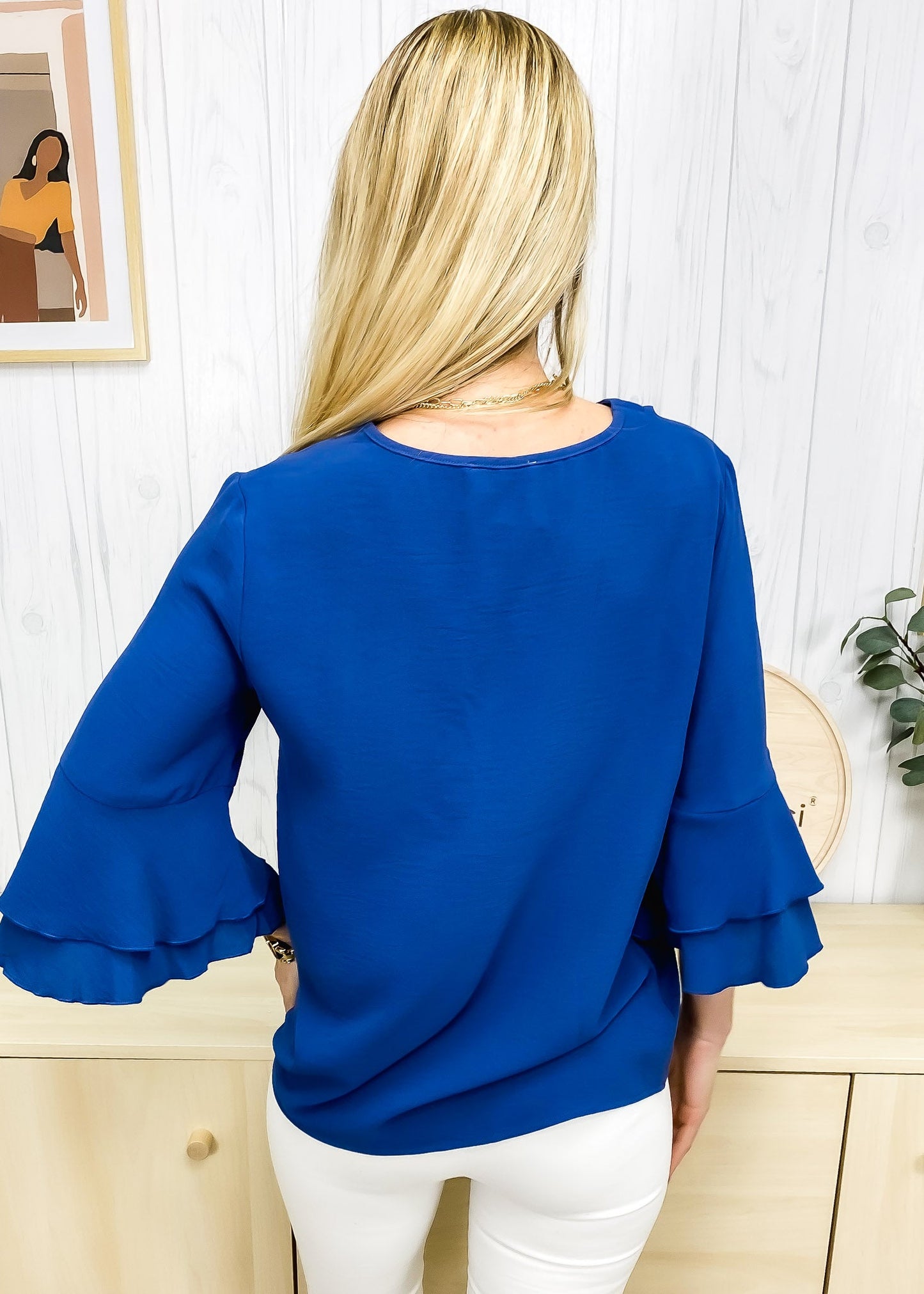 Tiered Ruffle Sleeve Blouse