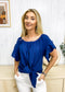 Ruffle Sleeve Tie Hem Blouse