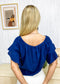 Ruffle Sleeve Tie Hem Blouse