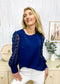 Swiss Dot Sheer Sleeve Blouse