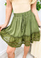Scallop Lace Hem Skirt