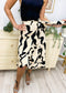 Abstract Wave Print Wrap Skirt